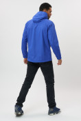 Купить Ветровка спортивная с капюшоном мужская синего цвета 671S, фото 4