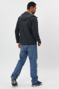 Купить Ветровка спортивная с капюшоном мужская черного цвета 684Ch, фото 6