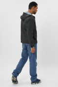 Купить Ветровка спортивная с капюшоном мужская темно-серого цвета 684TC, фото 4