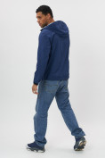 Купить Ветровка спортивная с капюшоном мужская темно-синего цвета 684TS, фото 3