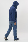 Купить Ветровка спортивная с капюшоном мужская темно-синего цвета 684TS, фото 4