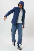 Купить Ветровка спортивная с капюшоном мужская темно-синего цвета 684TS, фото 9