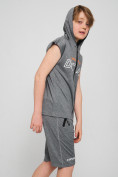 Купить Спортивный костюм летний для мальчика светло-серого цвета 70002SS, фото 4