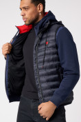 Купить Куртка 2 в 1 мужская толстовка и жилетка темно-синего цвета 70131-1TS, фото 9