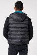Купить Куртка 2 в 1 мужская толстовка и жилетка черного цвета 70131Ch, фото 4