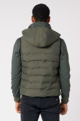 Купить Куртка 2 в 1 мужская толстовка и жилетка цвета хаки 70131Kh, фото 4