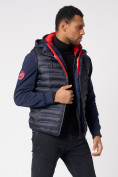 Купить Куртка 2 в 1 мужская толстовка и жилетка темно-синего цвета 70131TS, фото 7