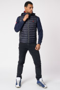 Купить Куртка 2 в 1 мужская толстовка и жилетка темно-синего цвета 70131TS, фото 3