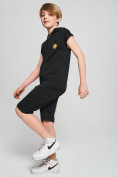 Купить Спортивный костюм летний для мальчика черного цвета 701Ch, фото 3