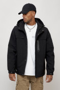 Купить Куртка молодежная мужская весенняя с капюшоном черного цвета 702Ch, фото 13