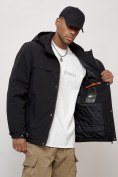 Купить Куртка молодежная мужская весенняя с капюшоном черного цвета 702Ch, фото 14