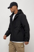Купить Куртка молодежная мужская весенняя с капюшоном черного цвета 702Ch, фото 2