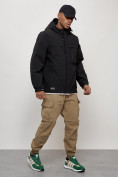 Купить Куртка молодежная мужская весенняя с капюшоном черного цвета 702Ch, фото 7