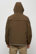 Купить Куртка молодежная мужская весенняя с капюшоном коричневого цвета 702K, фото 10