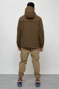 Купить Куртка молодежная мужская весенняя с капюшоном коричневого цвета 702K, фото 4