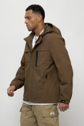 Купить Куртка молодежная мужская весенняя с капюшоном коричневого цвета 702K, фото 6