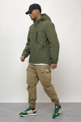 Купить Куртка молодежная мужская весенняя с капюшоном цвета хаки 702Kh, фото 2