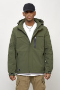 Купить Куртка молодежная мужская весенняя с капюшоном цвета хаки 702Kh, фото 5
