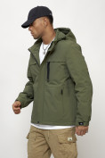 Купить Куртка молодежная мужская весенняя с капюшоном цвета хаки 702Kh, фото 6