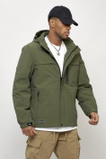 Купить Куртка молодежная мужская весенняя с капюшоном цвета хаки 702Kh, фото 7