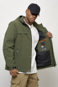 Купить Куртка молодежная мужская весенняя с капюшоном цвета хаки 702Kh, фото 9