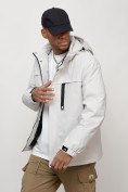 Купить Куртка молодежная мужская весенняя с капюшоном светло-серого цвета 702SS, фото 10