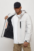 Купить Куртка молодежная мужская весенняя с капюшоном светло-серого цвета 702SS, фото 8