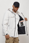 Купить Куртка молодежная мужская весенняя с капюшоном светло-серого цвета 702SS, фото 9