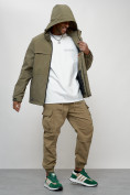 Купить Куртка молодежная мужская весенняя с капюшоном светло-зеленого цвета 702ZS, фото 14