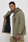 Купить Куртка молодежная мужская весенняя с капюшоном светло-зеленого цвета 702ZS, фото 4