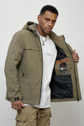 Купить Куртка молодежная мужская весенняя с капюшоном светло-зеленого цвета 702ZS, фото 5