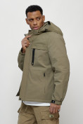 Купить Куртка молодежная мужская весенняя с капюшоном светло-зеленого цвета 702ZS, фото 6