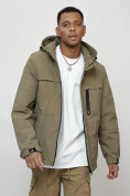 Купить Куртка молодежная мужская весенняя с капюшоном светло-зеленого цвета 702ZS, фото 7
