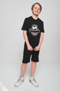Купить Спортивный костюм летний для мальчика черного цвета 704Ch, фото 9
