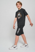 Купить Спортивный костюм летний для мальчика темно-серого цвета 704TC, фото 3