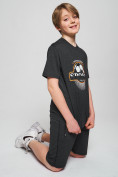 Купить Спортивный костюм летний для мальчика темно-серого цвета 704TC, фото 6