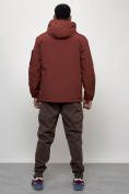 Купить Куртка спортивная мужская весенняя с капюшоном бордового цвета 705Bo, фото 14
