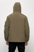 Купить Куртка спортивная мужская весенняя с капюшоном темно-бежевого цвета 705TB, фото 11