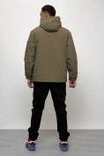 Купить Куртка спортивная мужская весенняя с капюшоном темно-бежевого цвета 705TB, фото 4