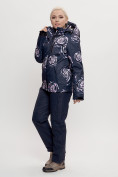 Купить Горнолыжный костюм женский темно-синего цвета 7080TS, фото 3
