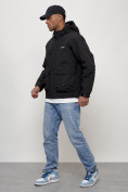 Купить Куртка молодежная мужская весенняя с капюшоном черного цвета 708Ch, фото 6