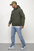 Купить Куртка молодежная мужская весенняя с капюшоном цвета хаки 708Kh, фото 13