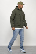 Купить Куртка молодежная мужская весенняя с капюшоном цвета хаки 708Kh, фото 14