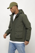 Купить Куртка молодежная мужская весенняя с капюшоном цвета хаки 708Kh, фото 2