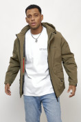 Купить Куртка молодежная мужская весенняя с капюшоном темно-бежевого цвета 708TB, фото 11