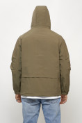 Купить Куртка молодежная мужская весенняя с капюшоном темно-бежевого цвета 708TB, фото 13