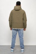 Купить Куртка молодежная мужская весенняя с капюшоном темно-бежевого цвета 708TB, фото 4