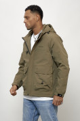 Купить Куртка молодежная мужская весенняя с капюшоном темно-бежевого цвета 708TB, фото 7