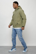 Купить Куртка молодежная мужская весенняя с капюшоном светло-зеленого цвета 708ZS, фото 10