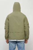 Купить Куртка молодежная мужская весенняя с капюшоном светло-зеленого цвета 708ZS, фото 4